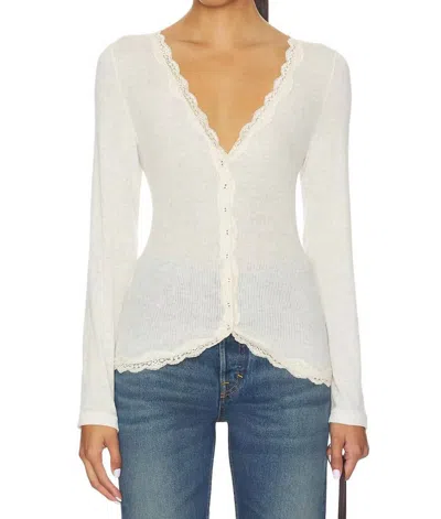 Free People Big Love Cardigan In Oatmeal Heather In White