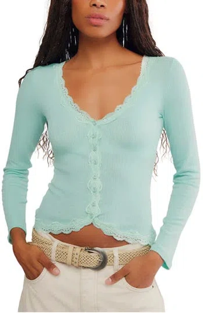 Free People Big Love Cardigan In Local Sea In Blue