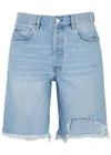 Free People Big Sur Coast Distressed Denim Shorts In Light Blue