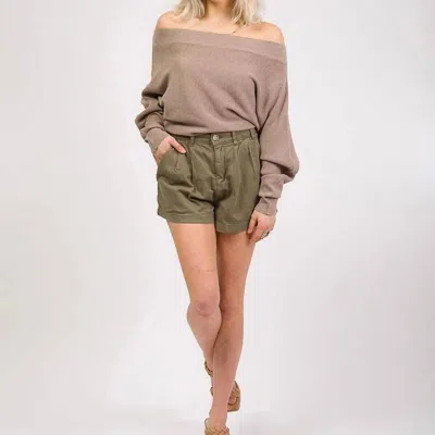 Free People Billie Chino Shorts In Willow In Green
