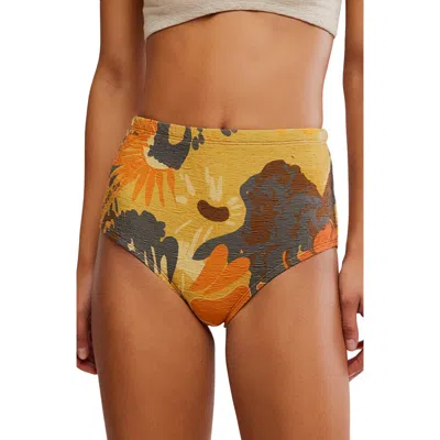 Free People Billie High Waist Bikini Bottoms In Brown