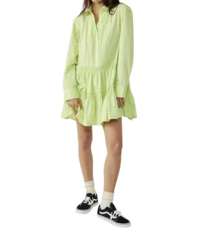 Free People Billie Mini Dress In Lime Glow In Multi