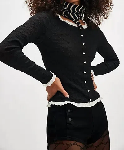 Free People Blackbird Cardigan In Blk/black Combo