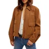 Free People Blair Faux Suede Jacket In Caramel Cafe