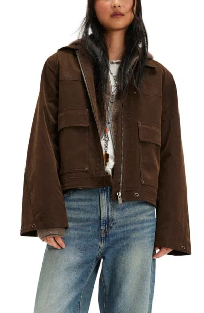 Free People Blair Faux Suede Jacket In Brown