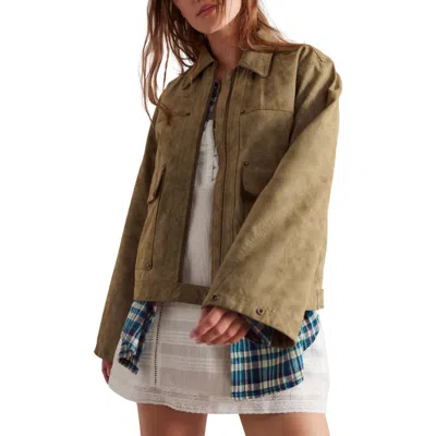 Free People Blair Faux Suede Jacket In Coriander