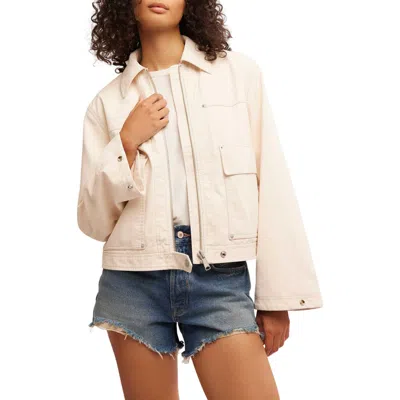 Free People Blair Faux Suede Jacket In Sea Salt