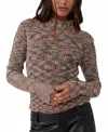 Free People Blair Spacedye Pullover Sweater In Black Coffee Combo In Multi