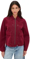 Free People Blair Vegan Suede Jacket Dionysus In Red
