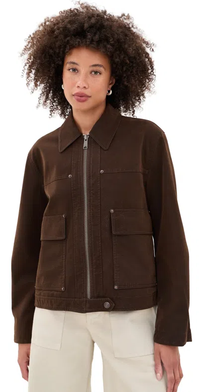 Free People Blair Vegan Suede Sierra Jacket Chocolate Torte In Brown