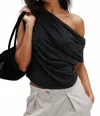 Free People Blake Knit Top In Black In Black