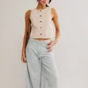 Free People Blake Vest In Sand Dollar