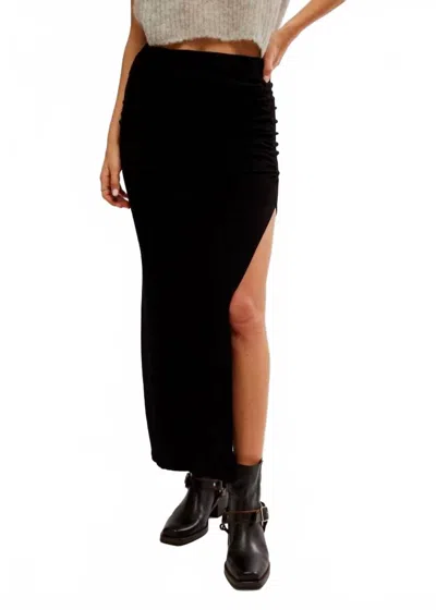 Free People Blakely Knit Maxi Skirt In Black