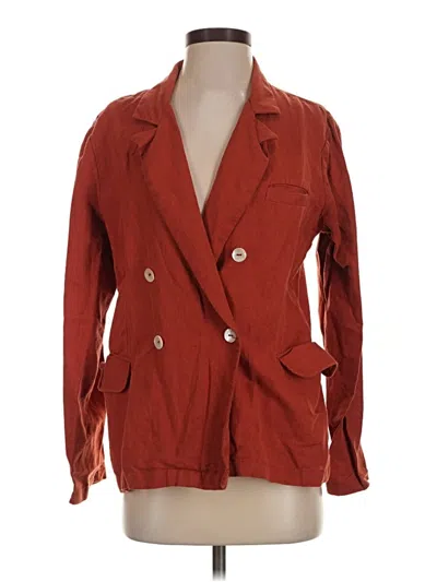 Pre-owned Free People Blazer Jacket In Burgundy