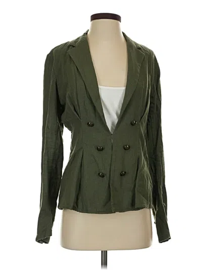 Pre-owned Free People Blazer Jacket In Green