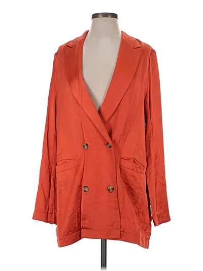 Pre-owned Free People Blazer Jacket In Orange