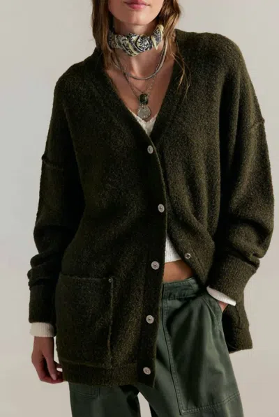 Free People Blazing Cardigan In Dark Green