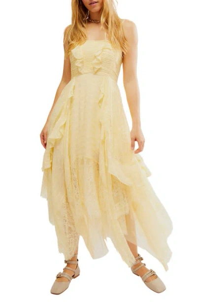 Free People Women's Sheer Bliss Draped Maxi Dress In Yellow