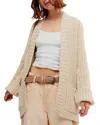 Free People Blossom Cotton Open Front Cardigan In Ivory Past