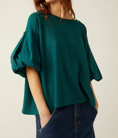 Free People Blossom Raw Edge Tee In June Bug In Green