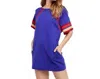 Free People Blue Knit Short Sleeve Striped Minidress In Multicolor In Blue