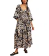Free People Bodhi Floral Printed Maxi Dress In Dark Floral Combo In Black Combo