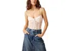 Free People Bodysuit Women Medium Pink Eyelet Lace Night Rhythm One-piece Erk116 In Pink