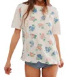 Free People The Nina Boheme Printed Tee In Ivory Combo In White