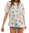 Free People The Nina Boheme Printed Tee In Ivory Combo In White