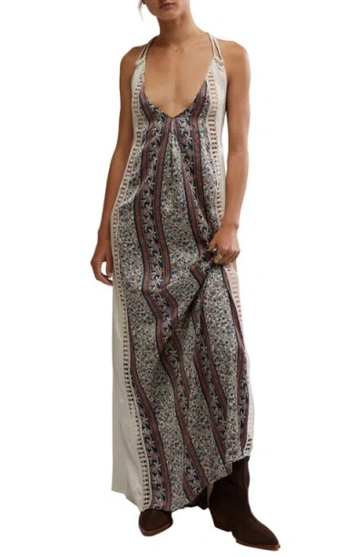 Free People Bohemian Nights Maxi Nightgown In Tea Combo