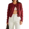 Free People Bonfire Cable Knit Cardigan In Red