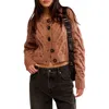Free People Bonfire Cable Knit Cardigan In Beaver Fur