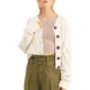 Free People Bonfire Cable Knit Cardigan In Cream