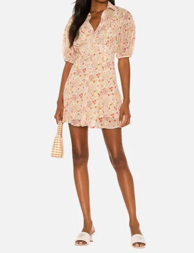 Free People Bonnie Mini Dress In Tea Combo In Multi
