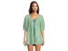 Free People Bop Around One-piece Romper Womens Striped Tie Neck Buu192 In Green