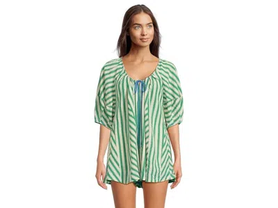 FREE PEOPLE BOP AROUND ONE-PIECE ROMPER WOMENS STRIPED TIE NECK BUU192