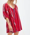 Free People Bop Around Romper In Seaside Stripe Red Combo In Red