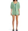 Free People Bop Around Striped Romper In Green Combo In Green