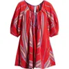 Free People Bop Around Romper In Seaside Stripe Red Combo In Red
