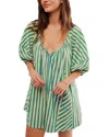 Free People Bop Around Striped Romper In Green