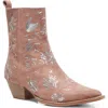 Free People Bowers Embroidered Bootie In Perfect Pink