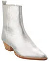 Free People Bowers Embroidered Leather Boot In Silver
