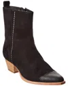 Free People Bowers Embroidered Suede Boot In Black