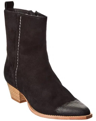 Free People Bowers Embroidered Suede Boot In Black