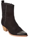 Free People Bowers Embroidered Suede Boot In Black