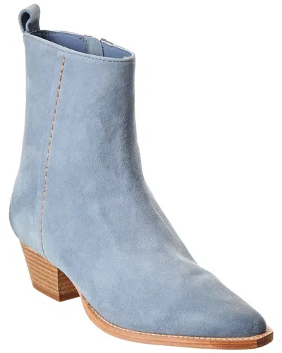 Free People Bowers Embroidered Suede Boot In Blue
