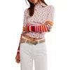 Free People We The Free Bold Bowery Cuff Shirt Cherry Blossom Combo In Multi