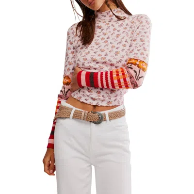 Free People Bowery Cutf Mock Neck Top In Multi