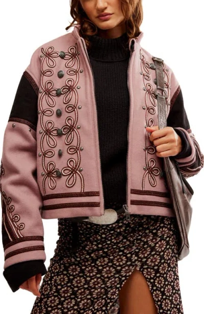 Free People Boy Band Bomber Jacket In Woodrose