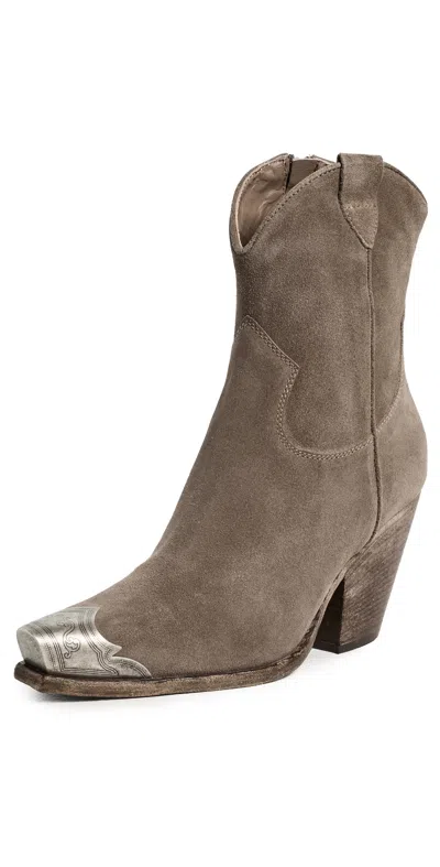 Free People Brayden Western Boots Taupe Suede In Brown